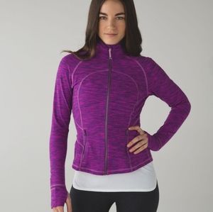 Lululemon 6 Hustle In Your Bustle Purple Space Dye Full Zip Peplum Jacket